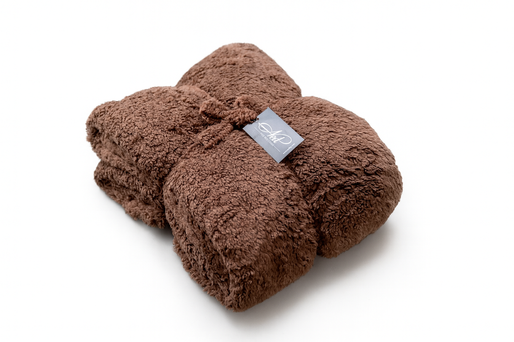 Одеяло Шерпа - кафяво
