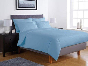 Едноцветно спално бельо ранфорс - синьо