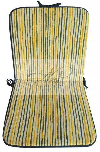 Възглавница за стол с облегалка Жълто райе 80х40х2см.
