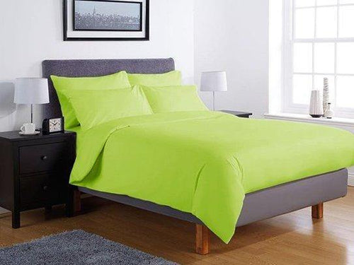 Едноцветно спално бельо Ранфорс - зелено
