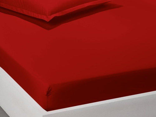 Детски чаршаф с ластик от памук Ранфорс - червен - Ned Bed Linen