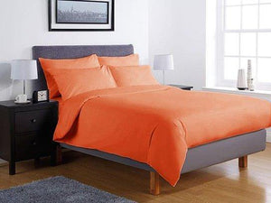Едноцветно спално бельо Ранфорс - оранжево