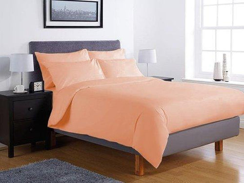 Едноцветно спално бельо Ранфорс - цвят праскова