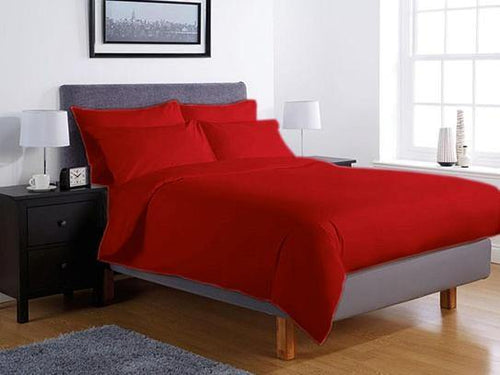 Едноцветно спално бельо Ранфорс - червено