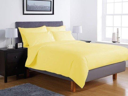 Едноцветно спално бельо Ранфорс - жълто